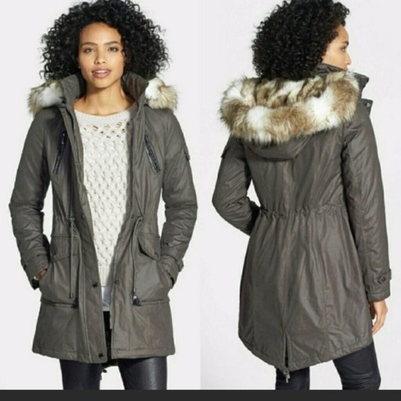 Laundry by Shelli Segal Parka Jacket w/Removable Faux Fur Hood Sz XS Like New - Picture 1 of 10